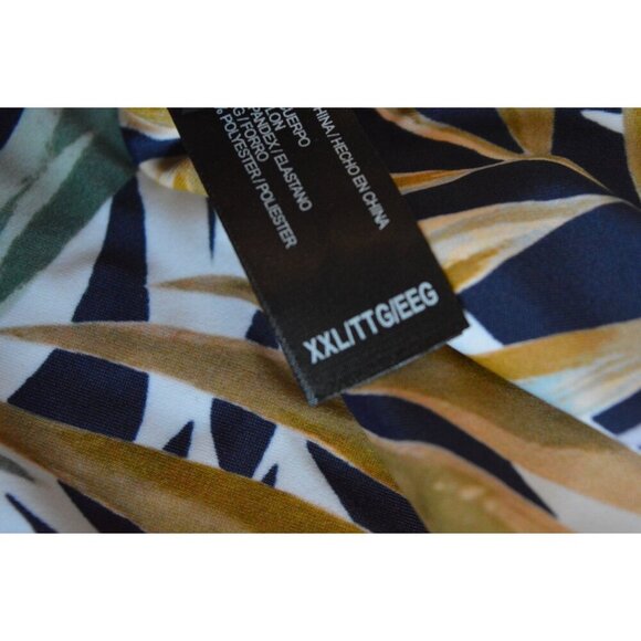 NWOT Hurley Tropical Leaf Print Plus Size XXL One Piece Swimsuit Cross Back Stra - Picture 5 of 7